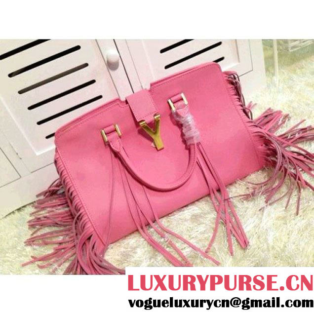 Saint Laurent CHYC Tote Bag with Tassel pink 2014 (Y2123 ) (Y2123 )