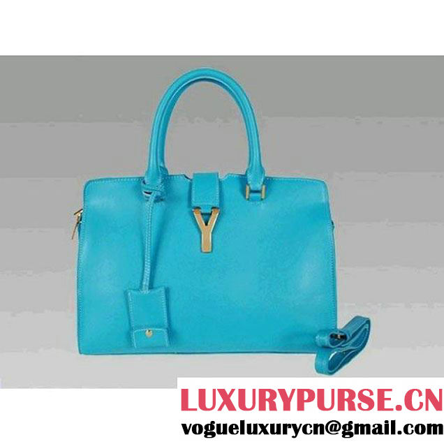 Luxury Yves Saint Laurent Blue Medium Leather Tote Bag 2118 (2118A ) (2118A )