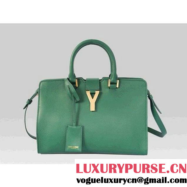 Saint Laurent Petit Cabas Y in Green Leather (311210 BJ50J 1003 ) (311210 BJ50J 1003 )