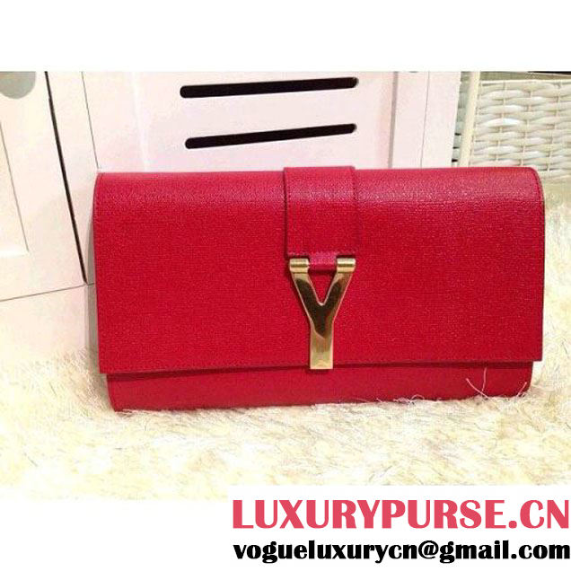 Saint Laurent Classic Y Clutch in Lizard Calfskin Leather Red (JD-030923 )