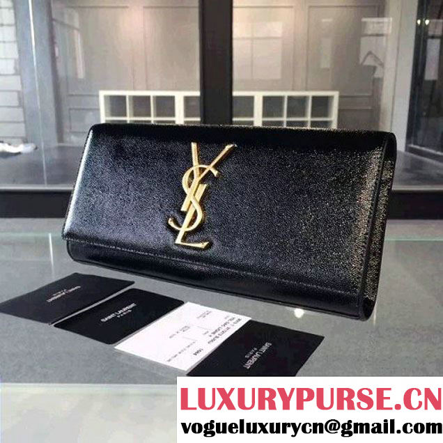 Saint Laurent Classic Monogram Clutch 326079 in Caviar Leather Black (1a061-092637 )