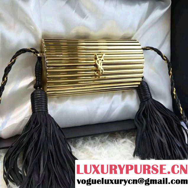 Saint Laurent Gold Opium Plexiglass Tassel Minaudiere Bag (1A130-6062219 )