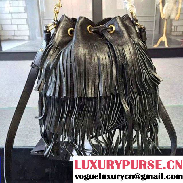 Saint Laurent Emmanuelle Bucket Bag In Black (1A130-092505 )