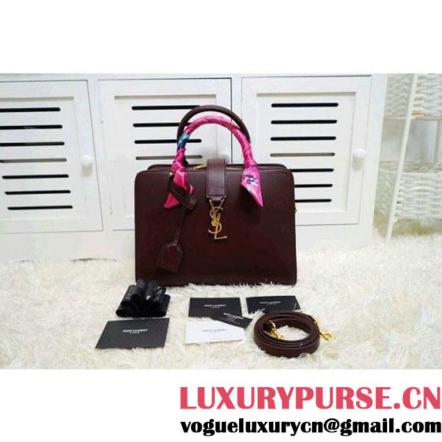 Saint Laurent Small Cabas Monogram Bag Burgundy (1c113-030718 )