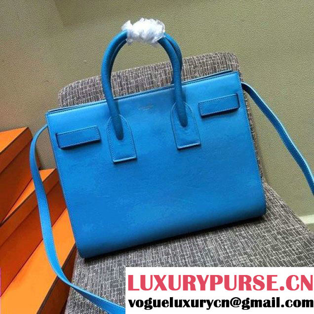 Saint Laurent Classic Small Sac De Jour Bag in Smooth Leather Bright Blue (1c113-030731 )