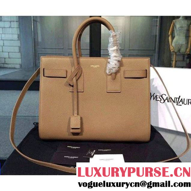 Saint Laurent Classic Small SAC DE JOUR Bag in Camel Grained Leather (1b043-031220 )