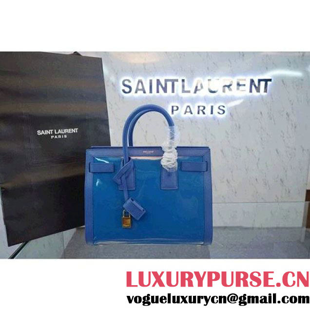 Saint Laurent Nano/Small SAC DE JOUR Bag in Blue Patent Leather (1c113-040802 )