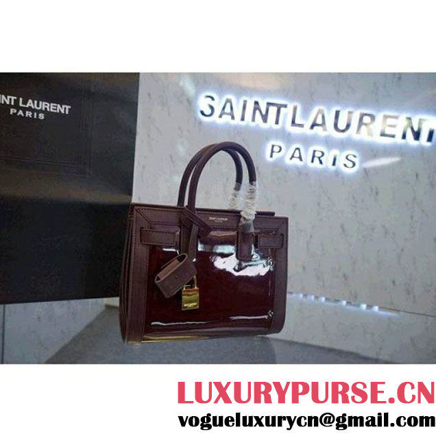 Saint Laurent Nano SAC DE JOUR Bag in Burgundy Patent Leather (1c113-040804 )