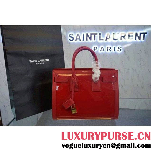 Saint Laurent Small SAC DE JOUR Bag in Red Patent Leather (1c113-040807 )