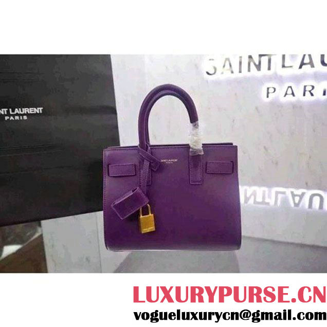 Saint Laurent Classic Nano SAC DE JOUR Bag in Purple Smooth Leather (JD-051227 )