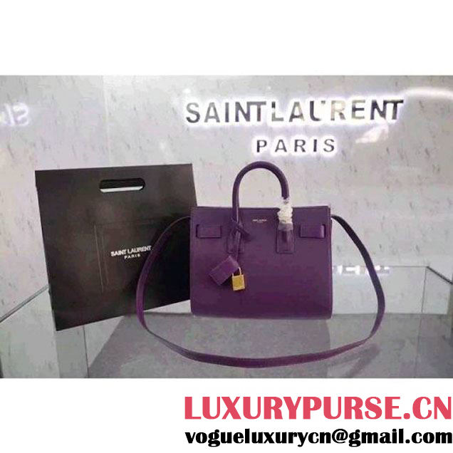 Saint Laurent Classic Baby Sac De Jour in Purple Smooth Leather (JD-051128 )