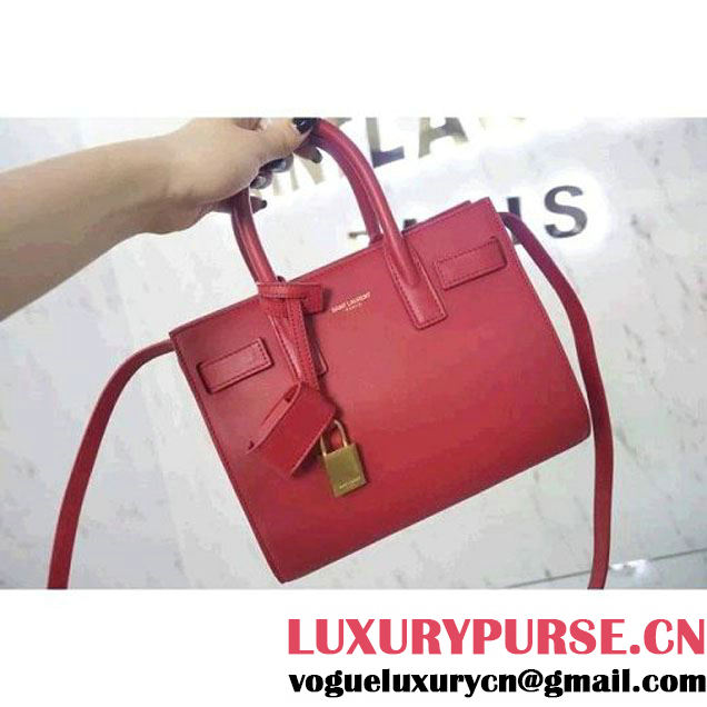 Saint Laurent Classic Nano Sac De Jour Bag In Red Leather (WMJ-061406 )