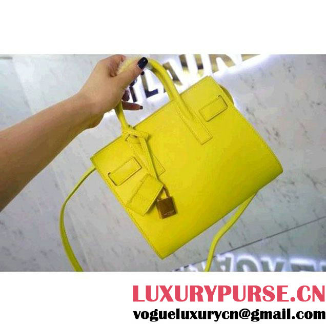 Saint Laurent Classic Nano Sac De Jour Bag In Yellow Leather (WMJ-061413 )