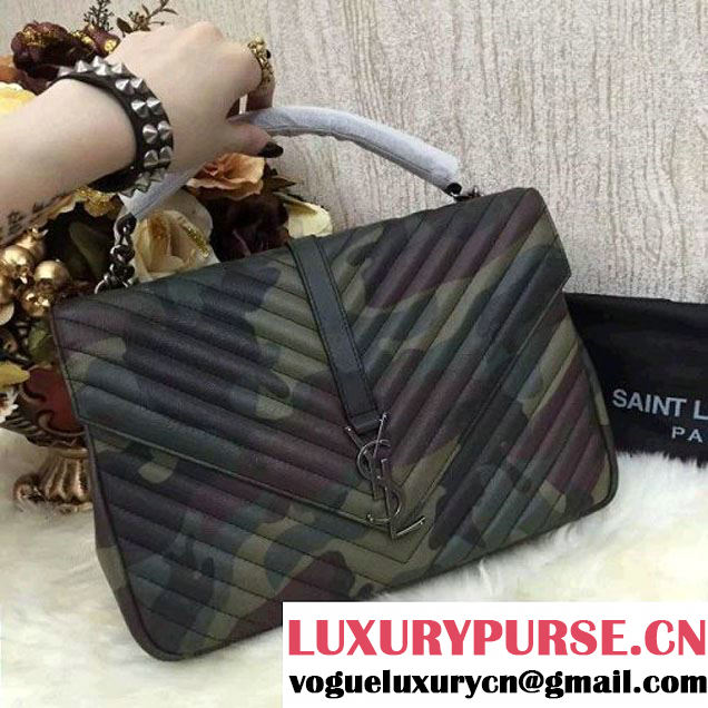 Saint Laurent 392738 Classic Large College Monogram Bag Camouflage Cruise 2016 (1a130-6051148 )