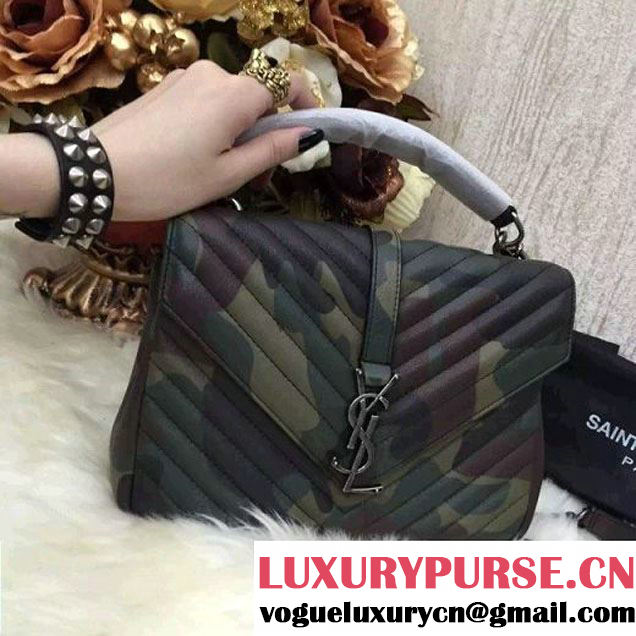 Saint Laurent 392737 Classic Medium College Monogram Bag Camouflage Cruise 2016 (1a130-6051150 )