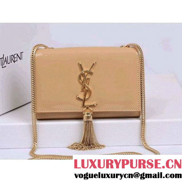 Saint Laurent Cassandre Small Tassel Crossbody Patent Leather Bag Beige (YSL15984 ) (YSL15984 )