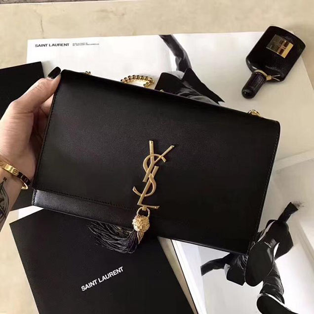 YSL Classic Medium Kate Tassel Chain Bag Black