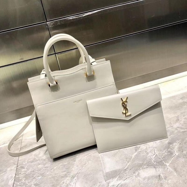 saint laurent up town small tote bag white