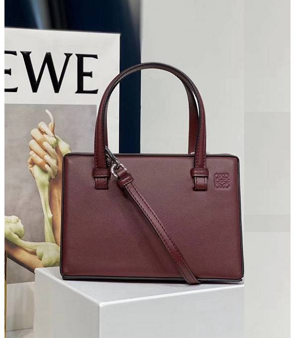 Loewe Postal Wine Red Original Calfskin Leather Small Top Handle Bag