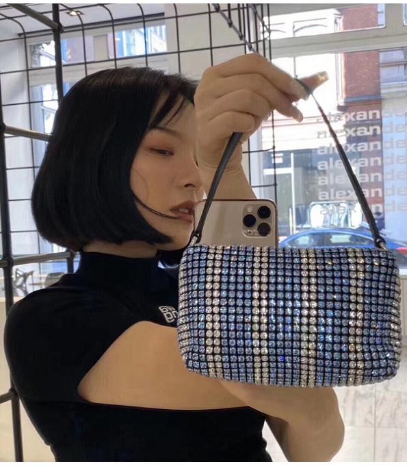 Alexander Wang Blue Diamond Original Leather Square Handbag