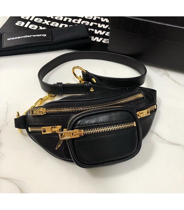 Alexander Wang Attica Fanny Pack Black Original Lambskin Golden Metal 22cm Belt Bag