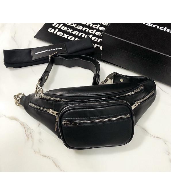 Alexander Wang Attica Fanny Pack Black Original Lambskin Silver Metal 28cm Belt Bag