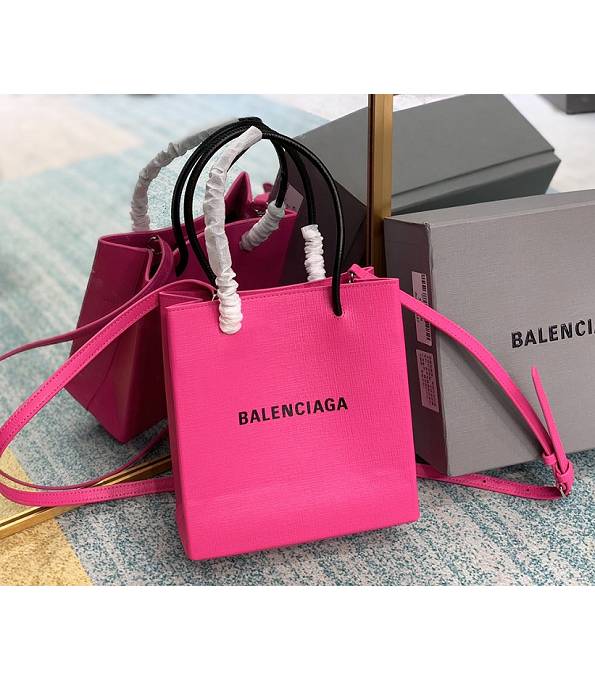 Balenciaga North South Fuchsia Original Lambskin Leather Shopping Tote Bag