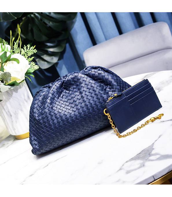 Bottega Veneta Cloud Blue Original Weave Lambskin Leather Pouch