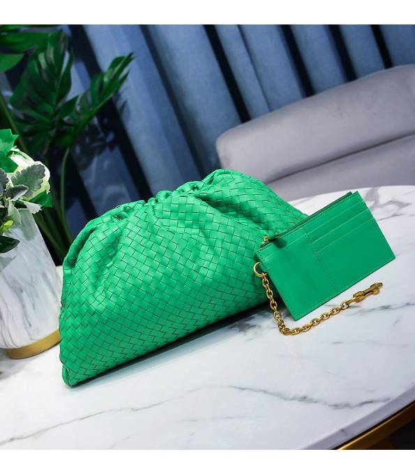 Bottega Veneta Cloud Green Original Weave Lambskin Leather Pouch