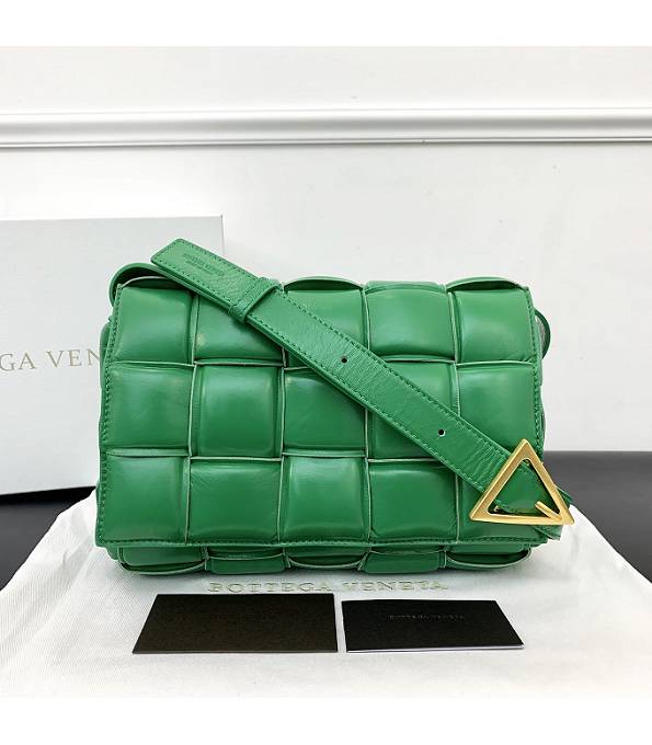 Bottega Veneta Cassette Green Original Lambskin Leather Golden Metal Pillow Bag