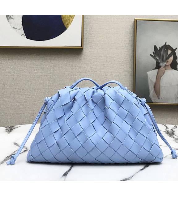 Bottega Veneta Cloud Sky Blue Original Weave Lambskin Leather Mini Pouch