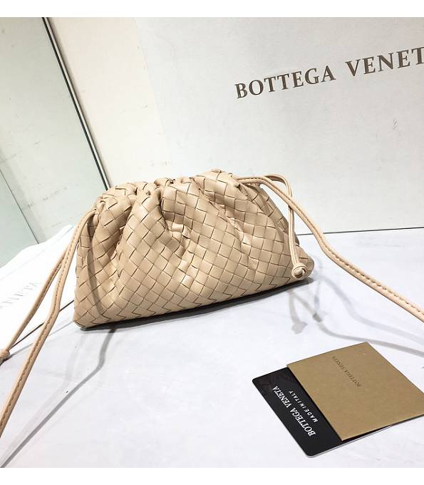 Bottega Veneta Cloud Apricot Original Weave Lambskin Leather Mini Pouch