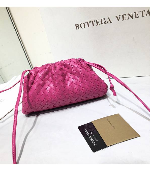 Bottega Veneta Cloud Fuchsia Original Weave Lambskin Leather Mini Pouch