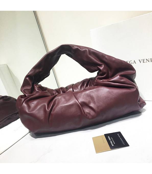 Bottega Veneta Wine Red Original Real Leather Large Shoulder Pouch