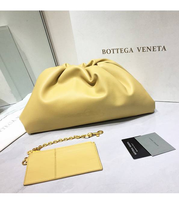 Bottega Veneta Cloud Yellow Original Lambskin Lambskin Leather Pouch