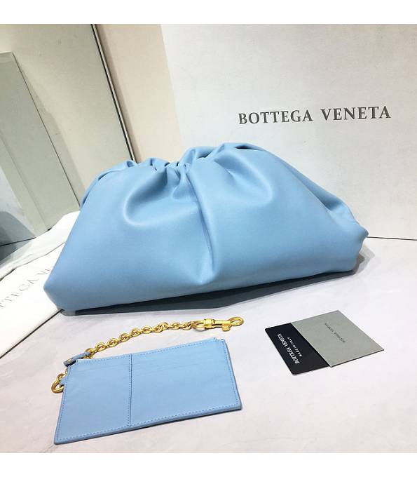 Bottega Veneta Cloud Light Blue Original Lambskin Lambskin Leather Pouch