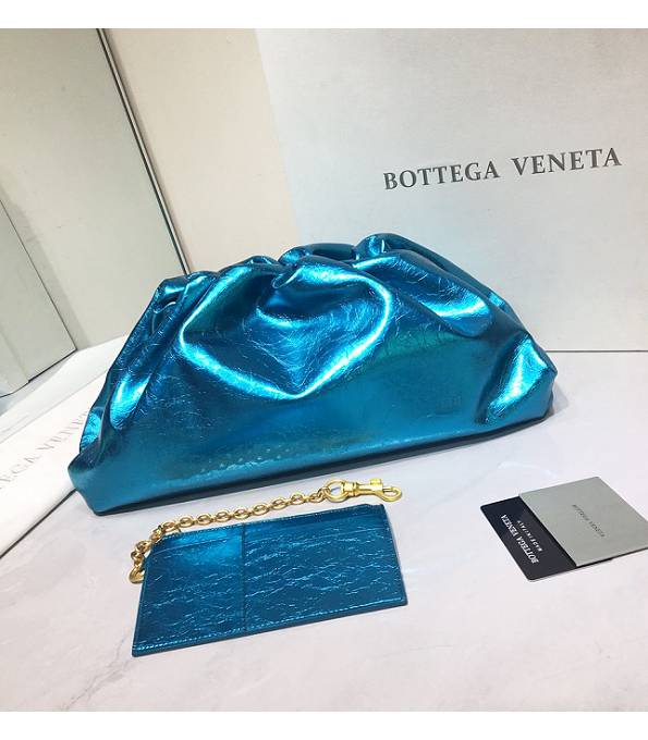 Bottega Veneta Cloud Blue Original Shinny Lambskin Leather Pouch