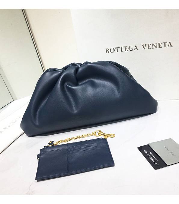 Bottega Veneta Cloud Dark Blue Original Lambskin Lambskin Leather Pouch