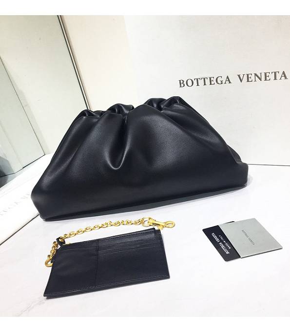 Bottega Veneta Cloud Black Original Lambskin Lambskin Leather Pouch