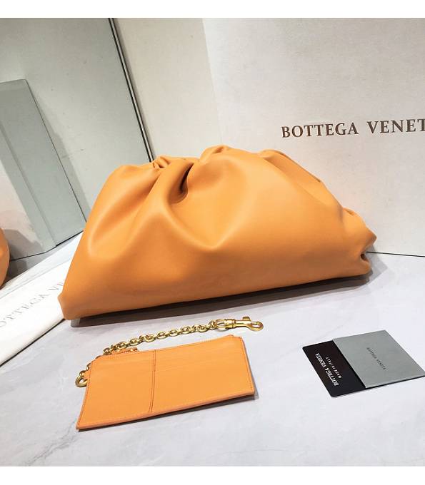 Bottega Veneta Cloud Orange Original Lambskin Lambskin Leather Pouch