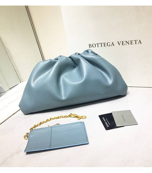 Bottega Veneta Cloud Denim Blue Original Lambskin Lambskin Leather Pouch