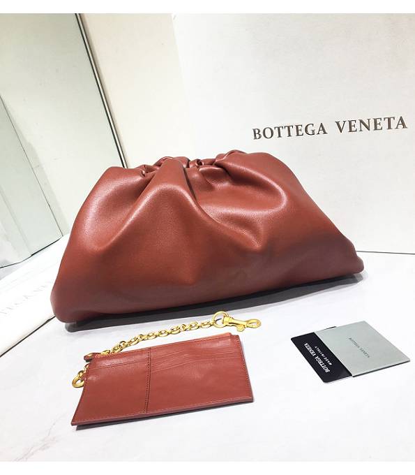 Bottega Veneta Cloud Red Brown Original Lambskin Lambskin Leather Pouch