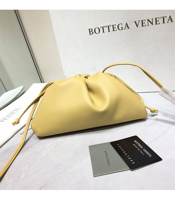 Bottega Veneta Cloud Light Yellow Original Lambskin Leather Mini Pouch