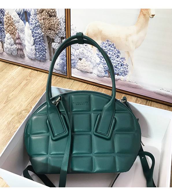 Bottega Veneta Swoop Green Original Soft Real Leather Bowling Bag