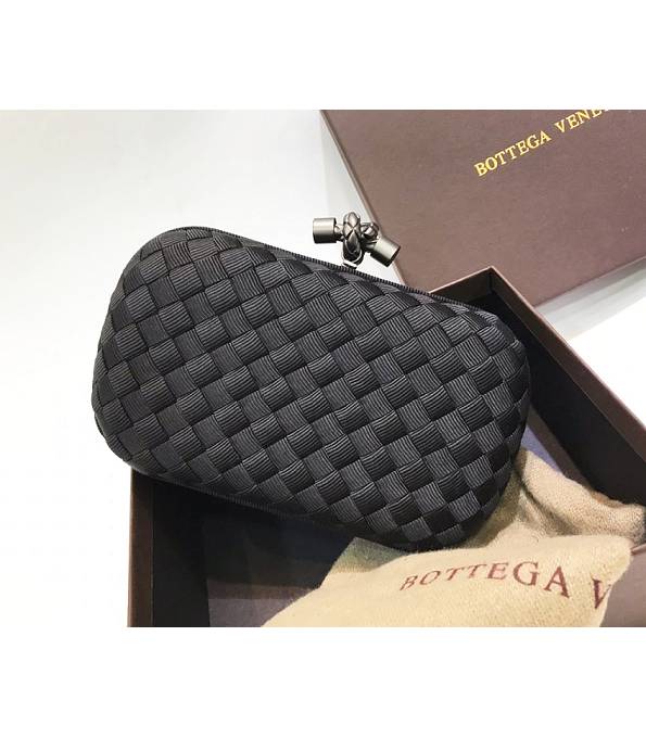 Bottega Veneta Knot Black Original Weave Silk Small Clutch