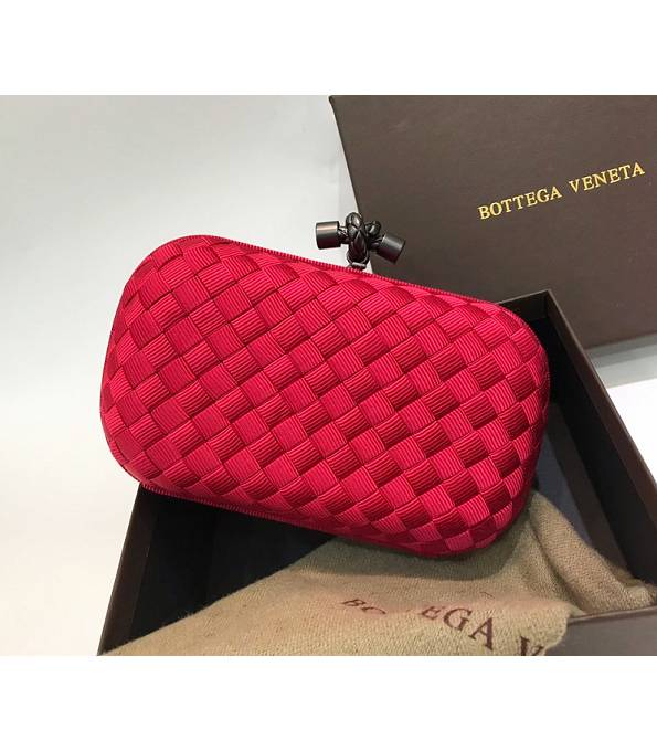 Bottega Veneta Knot Red Original Weave Silk Small Clutch