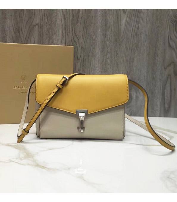 Burberry Yellow/White Original Calfskin Leather Shoulder Bag