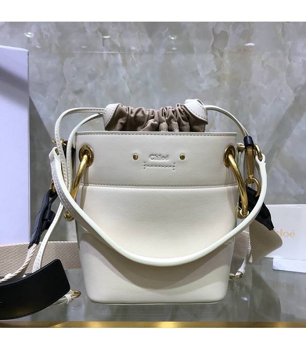 Chloe Roy White Original Calfskin Leather 17cm Bucket Bag