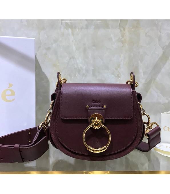 Chloe Tess Wine Red Original Calfskin Leather Small Shoulder Bag