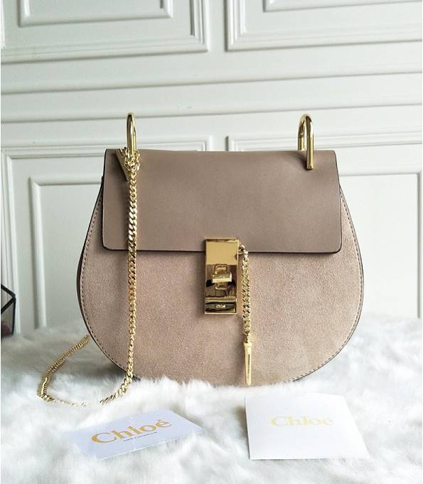 Chloe Drew Grey Original Scrub With Calfskin Leather Mini Shoulder Bag